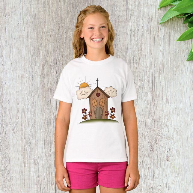 Camiseta Igreja Sunny com Flores Rústicas (Criador carregado)