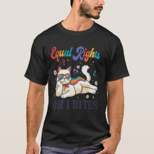 Camiseta Iguais Direitos ou Eu Mordi Orgulho Mês Aliado Fem