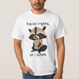 Camiseta Iguais Direitos Ou Eu Mordo Raccoon
