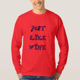 Camiseta IGUAL À Camisa-T de Leve Longa dos Homens do VINHO