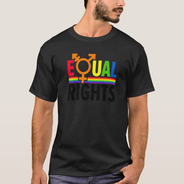 Camiseta Igual Direitos Orgulho gay Rainbow Bisexual Love L (Frente)
