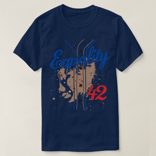 Camiseta Igualdade 42 Baseball Número 42 Jersey End Racism (Frente do Design)