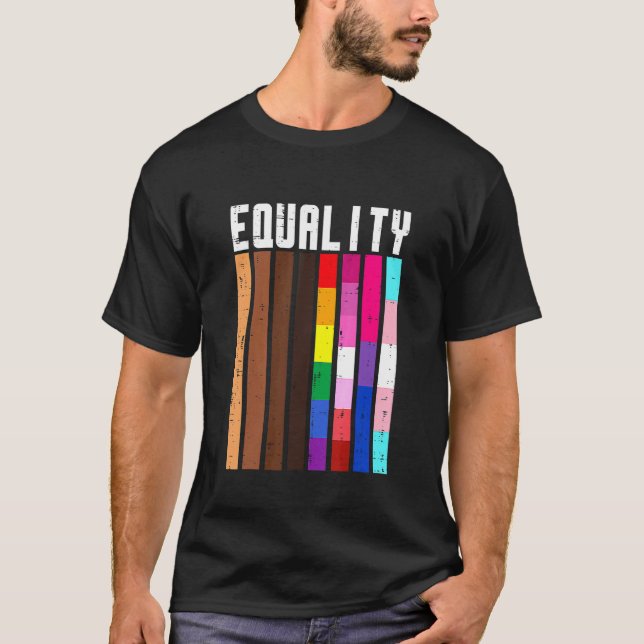 Camiseta Igualdade Black Lgbt Pride Rainbow Gay Bi T Lésbic (Frente)