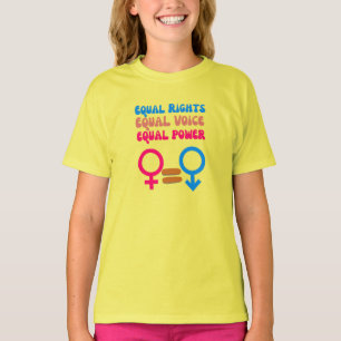 Camiseta Igualdade de Direitos Igual Voz Feminista Resistir