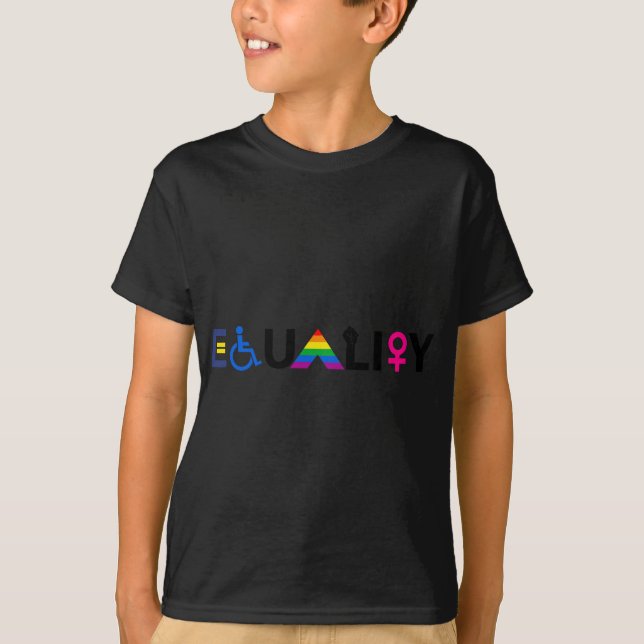 Camiseta Igualdade de Direitos LGBTQ Ally Unity Orgulho Fem (Frente)