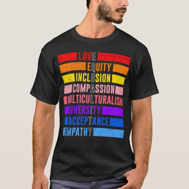 Camiseta Igualdade de inclusão - Aceitação Diversidade (Frente)