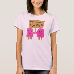 Camiseta igualdade dois cor-de-rosa
