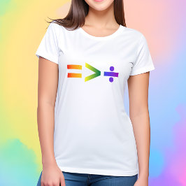 Camiseta Igualdade É Maior Que Divisão LGBTQ+ Arco-Íris