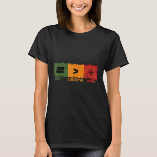 Camiseta Igualdade É Maior Que Divisão Matemática Negra His