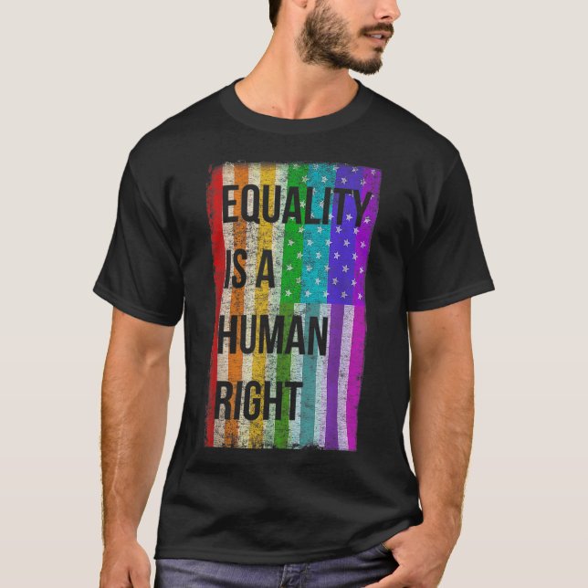 Camiseta Igualdade É Um Orgulho gay De Bandeira Americano D (Frente)