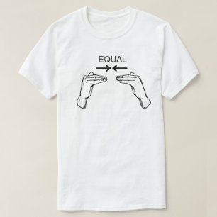 Camiseta Igualdade igual do ser humano do linguagem gestual