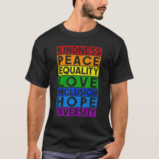 Camiseta Igualdade Lgbt Amor Bondade Gay de Paz Rig Lésbica
