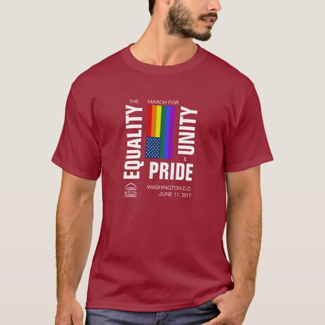 Camiseta Igualdade Marcha pela Unidade e Orgulho Tee (luz) (Frente)