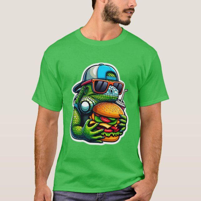 CAMISETA IGUANA COMENDO CHEESEBURGER 2 (Frente)