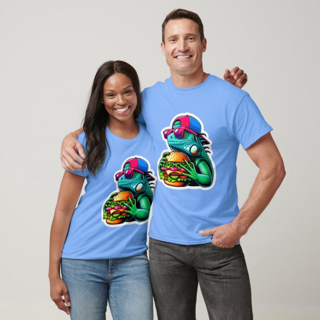 CAMISETA IGUANA COMENDO CHEESEBURGER 7 (Unissex)