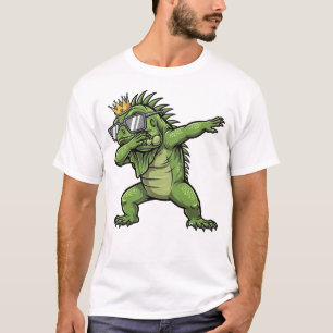 Camiseta Iguana Dançando Dab Engraçado Fofo