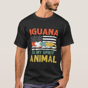 Camiseta Iguana É Meu Espírito Animal Usa Patriótica Americ