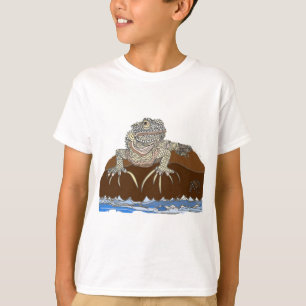 Camiseta iguana em Rock with Hermit Crab