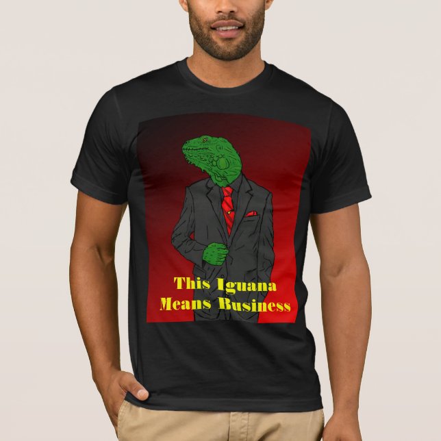 Camiseta Iguana em um t-shirt do terno de negócio (Frente)