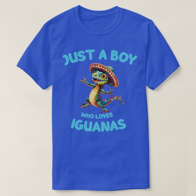 Camiseta Iguana Lizard Apenas Um Menino Que Ama Iguanas (Frente do Design)