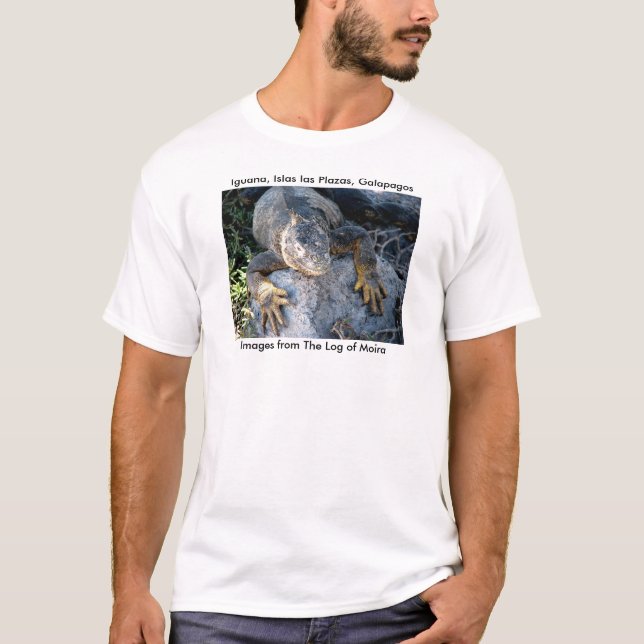 Camiseta Iguana, plazas dos las de Islas, Galápagos (Frente)