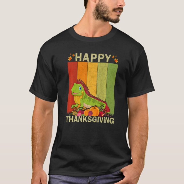 Camiseta Iguana  Retro Graphic Family Matching Thanksgiving (Frente)