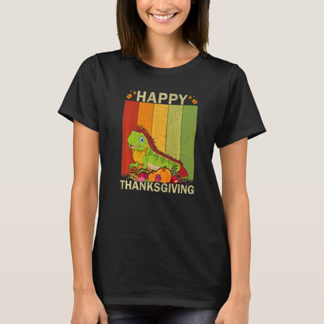 Camiseta Iguana  Retro Graphic Family Matching Thanksgiving (Frente)