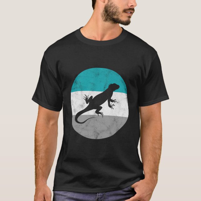 Camiseta Iguana Retro Lizard Gift Para Homens Ou Meninos (Frente)