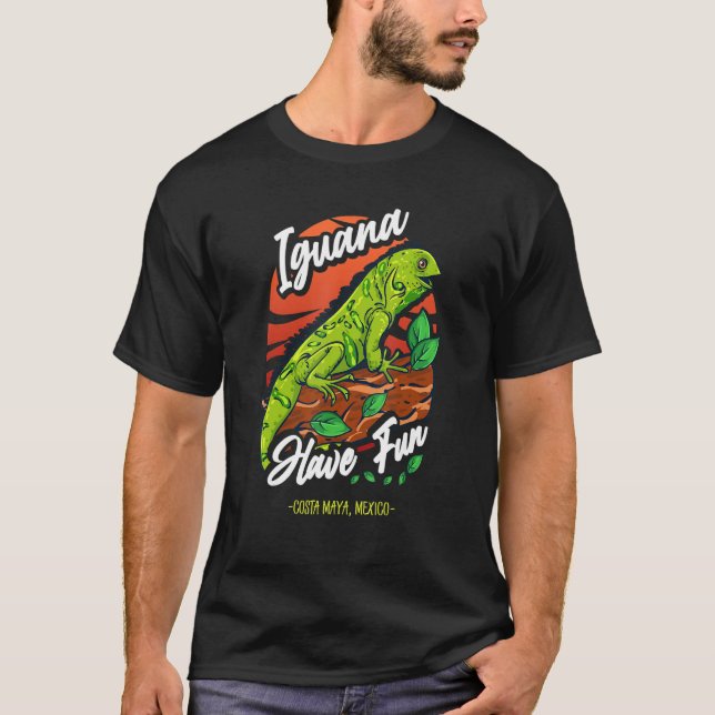 Camiseta Iguana se diverte U2013 Costa Maya México (Frente)