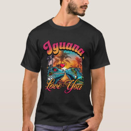 Camiseta Iguana Te Ama Engraçado Iguana Pun Sunset