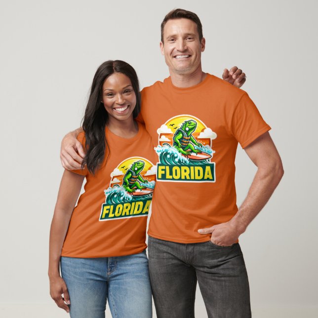 Camiseta iguana verde-Flórida 13 (Unissex)