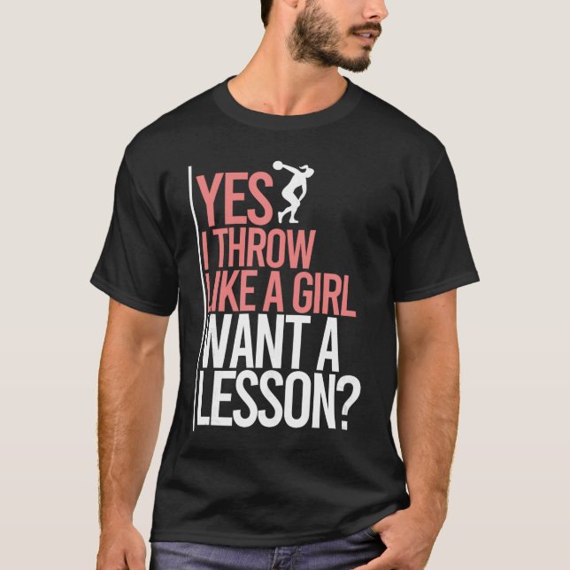 Camiseta Ihrow Like A Girl Discushrowingrack and Field Disc (Frente)