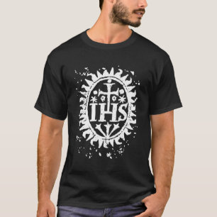 Camiseta Ihs Cross Christogramas afligido católico