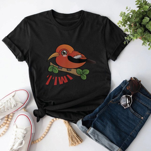 Camiseta Iiwi Hawaii Forest Bird ('I'iwi t-shirt by Mara Branco)