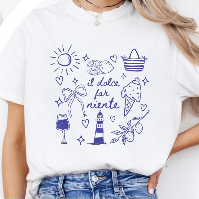 Camiseta Il Dolce Far Niente Blue Coquette Bow Italy (Criador carregado)