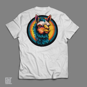 Camiseta Ilama Retro Clássica Vibrações Relaxantes