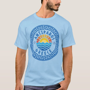 Camiseta Ilha Antiparos, Grécia - Azul Claro Masculino