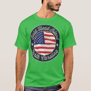 Camiseta Ilha Bald Head - Patriótico Carolina do Norte Souv
