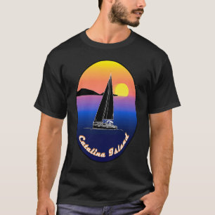 Camiseta Ilha Catalina Vela Impresso Na Frente
