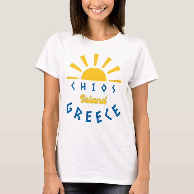 Camiseta Ilha Chios, Grécia - Sunshine Women's (Frente)