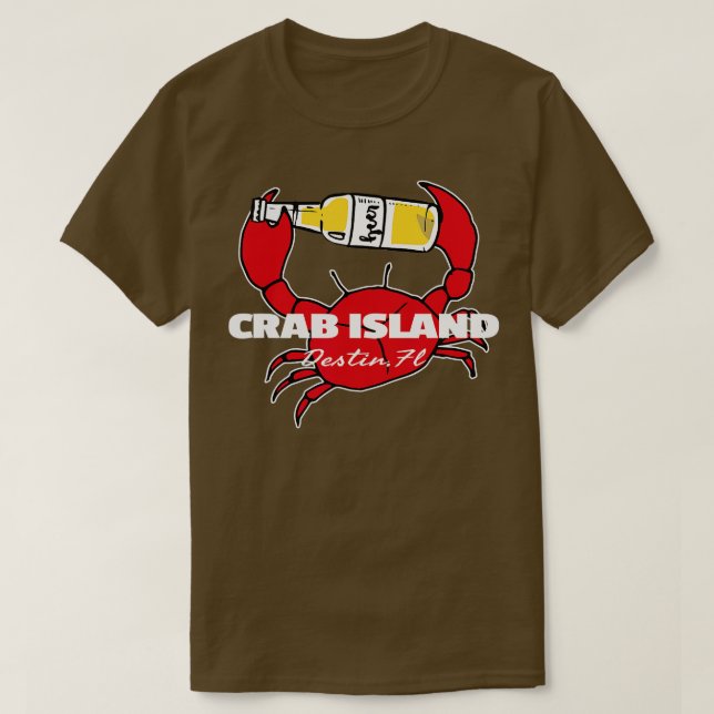 Camiseta Ilha Crab Destina FL Party Sandbar Souvenir (Frente do Design)