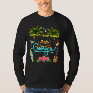 Camiseta Ilha Cumberland Beach Summer Palm Surf Sun Set P