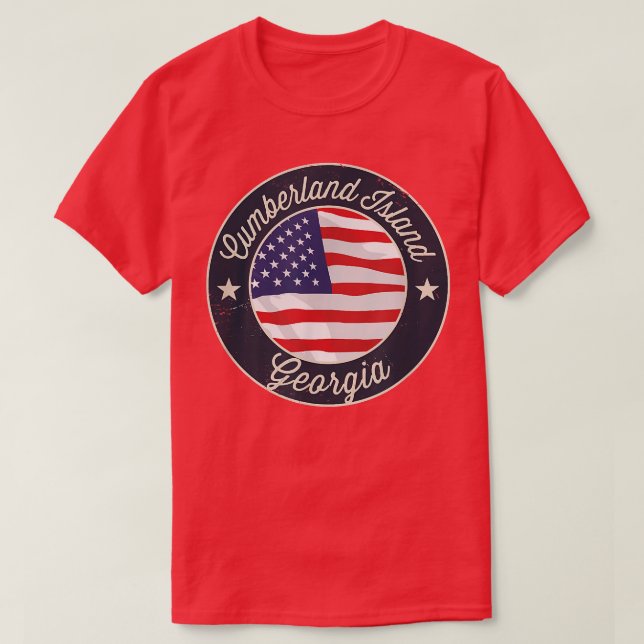 Camiseta Ilha Cumberland - Geórgia Patriótica Souvenir T-S (Frente do Design)
