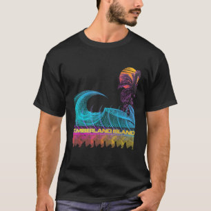 Camiseta Ilha Cumberland Retro 80s Estilo Vintage Vaporwa