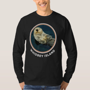 Camiseta Ilha Cute Otter Whidbey Torna-Se Um Pescador Resid