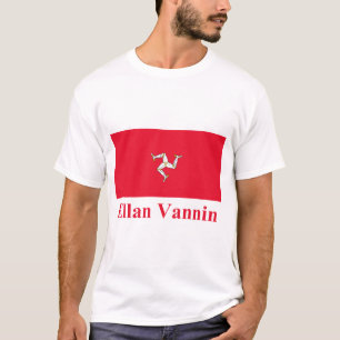 Camiseta Ilha da bandeira do homem com nome em Manx