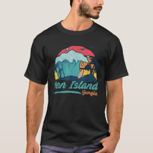 Camiseta Ilha da caneta Georgia Beach Summer Surfing Sunset