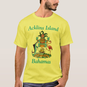 Camiseta Ilha de Acklins, Bahamas com Casaco de Armas