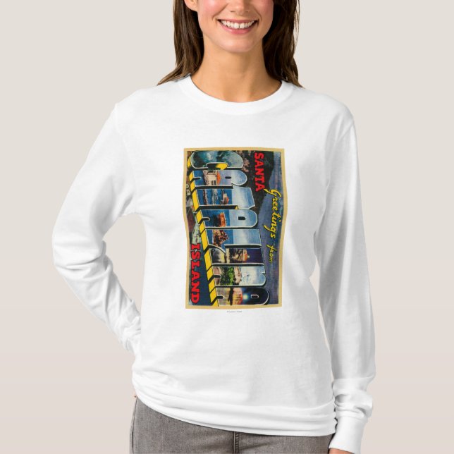 Camiseta Ilha de Catalina do papai noel, Califórnia (Frente)