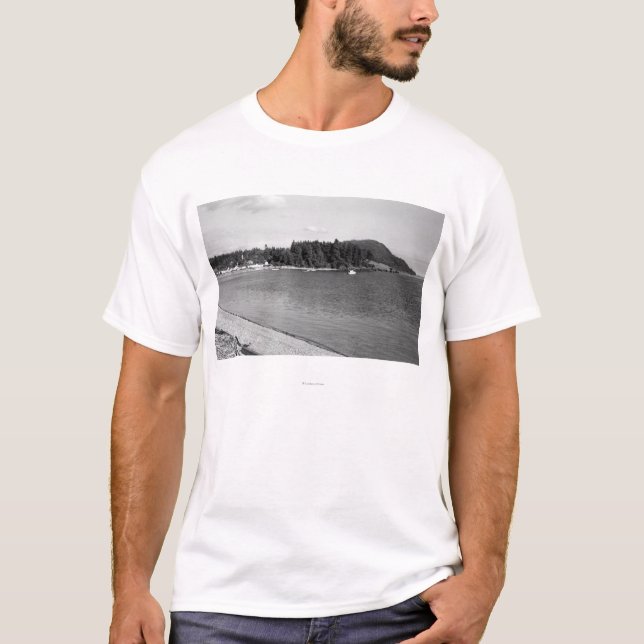 Camiseta Ilha de Lummi, WA - vista da fotografia da baía de (Frente)